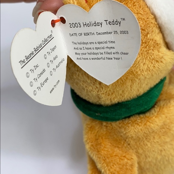 Christmas 2003 TY Beanie Baby Bear with tag - Picture 4 of 5